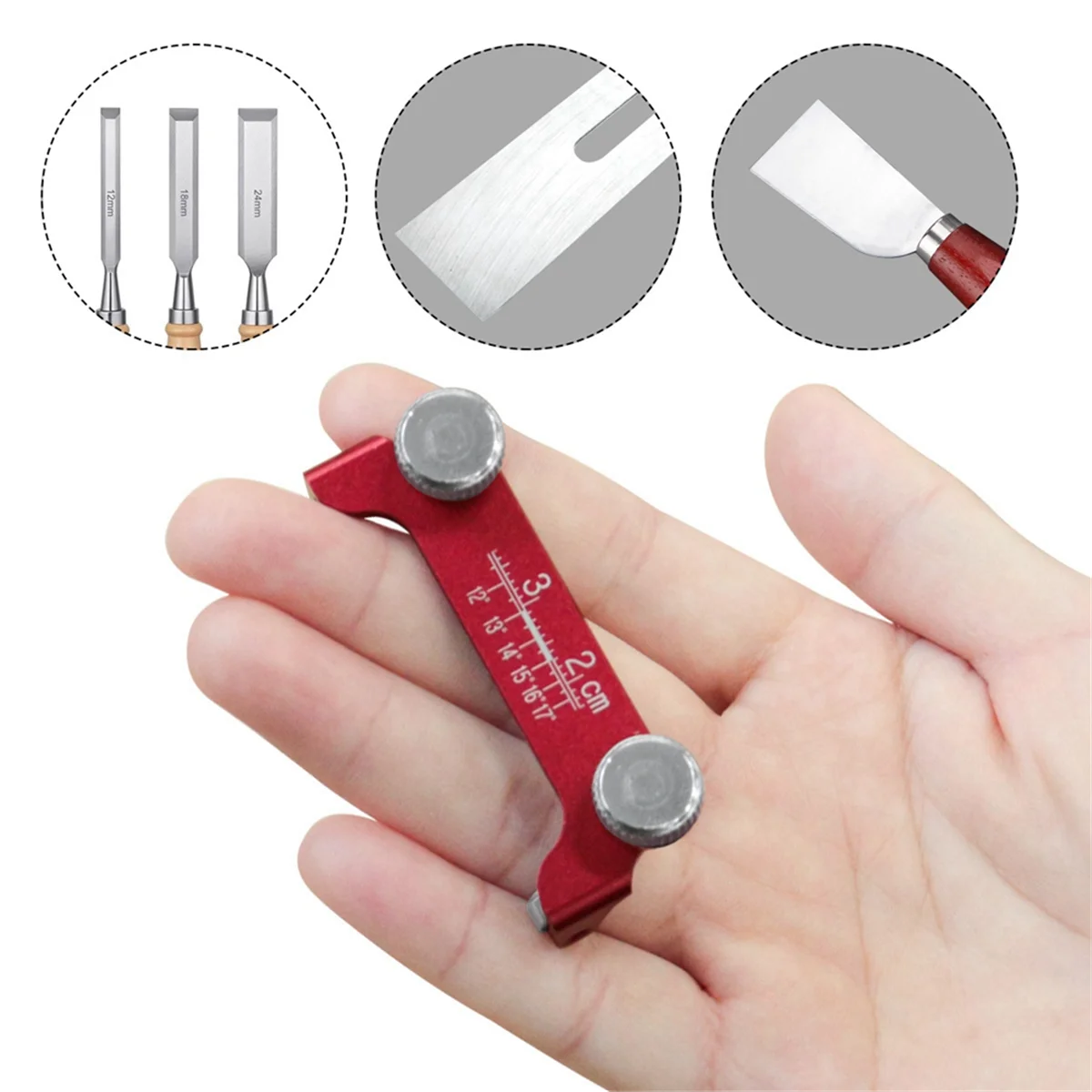 Afilador de cuchillos de ángulo fijo N18R, guía de afilado, soporte de afilado de cinceles para carpintería y aviones con escala