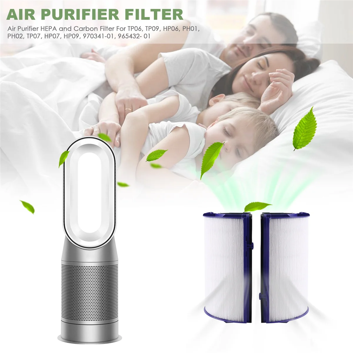 Air Purifier HEPA and Carbon Filter for TP06, TP09, HP06, PH01, PH02, TP07, HP07, HP09, 970341-01, 965432- 01