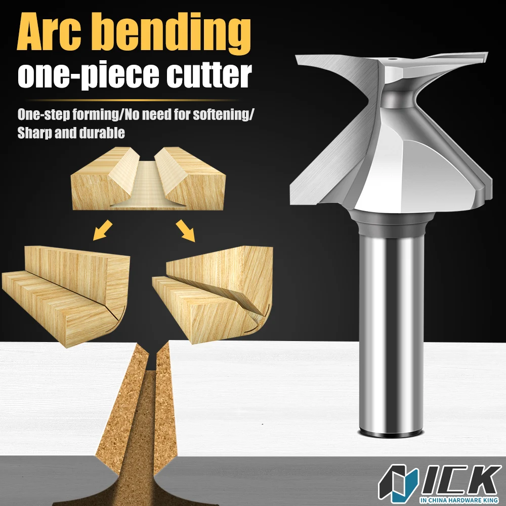 Arc Bending Integrated Knife Forming Knife R18/30/50 Router Bits For Wood Door/Wall Cabinet 1/2 inch/12mm Shank Woodwork Tools 