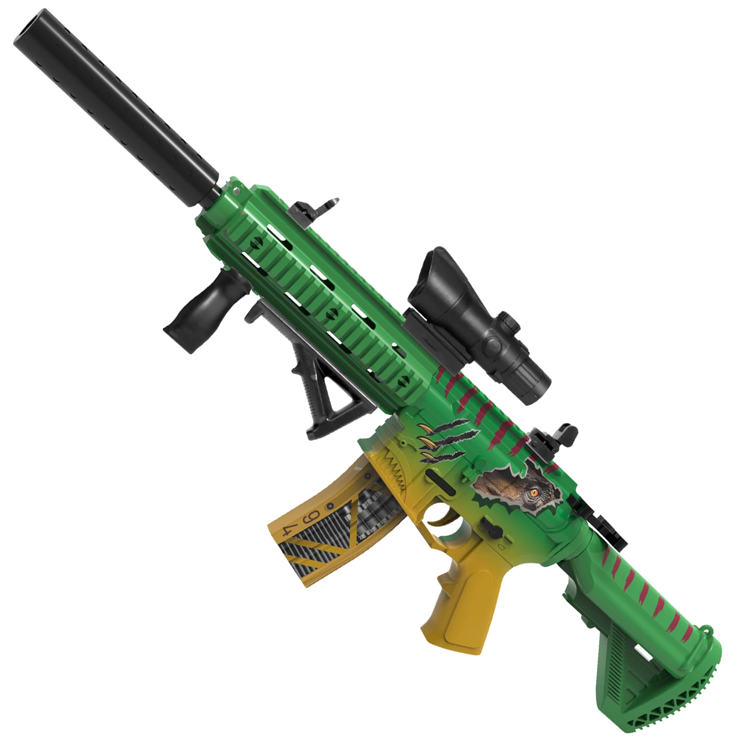 M416 Elektrisch gelbal Speelgoedpistool Handmatige en elektrische modus Buitenschietspel Halloween Kerstcadeau (kogels niet inbegrepen)