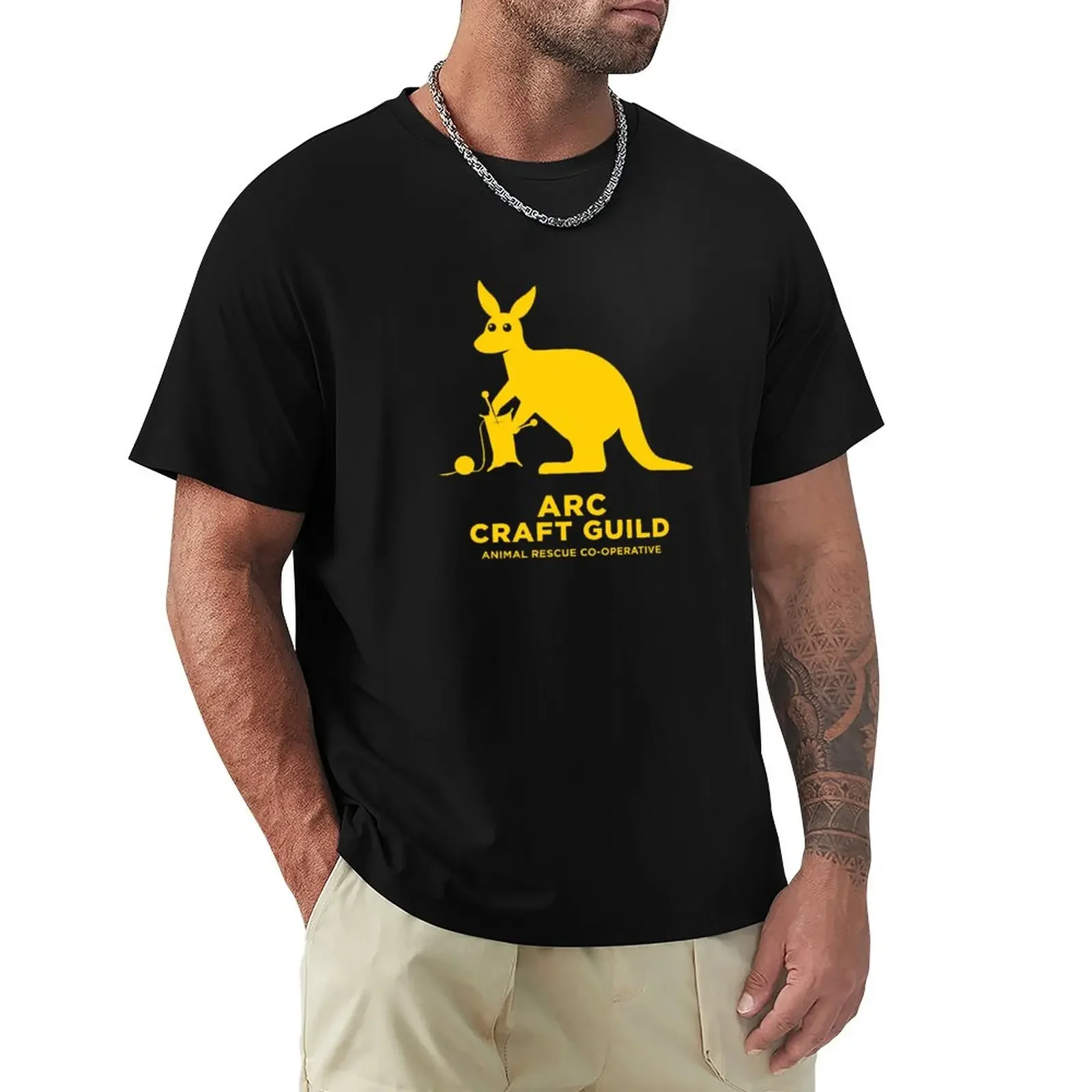 ARC Craft Guild - in yellow - Animal Rescue Co-operative T-Shirt Aesthetic clothing funnys heavy weight t shirts for men