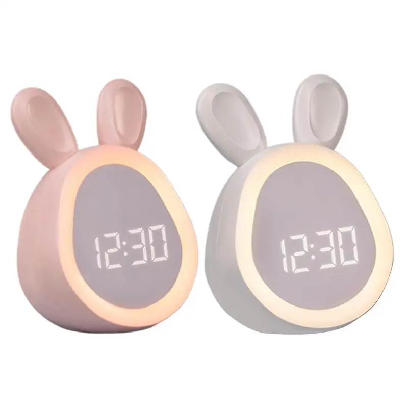 Alarm Clock For Kids Girls Alarm Clock With Rabbit Design Digital Clocks For Bedrooms USB Charging Digital Alarm Clock Night