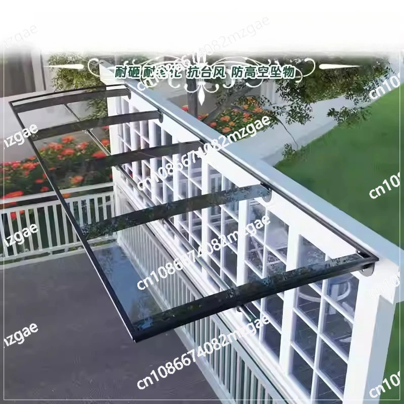 Outdoor Gazebos Imitation Glass Shed Door Awning Window Endurance Board Silent Villa Transparent Awning Sunproof Pergola Tent