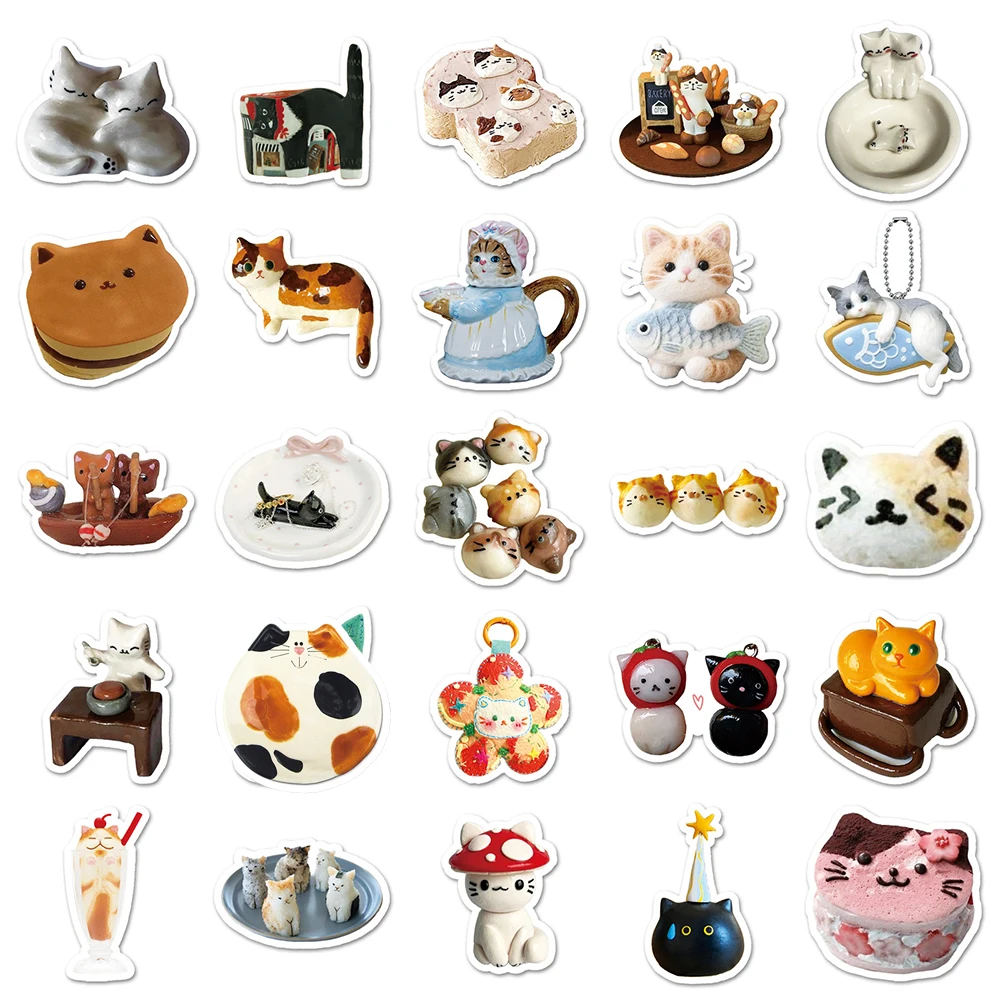 

10/30/50pcs Cute Animal Cat Ins Style Stickers Funny Cartoon Creative Kitten Sticker DIY Laptop Phone Luggage Decals Decoration