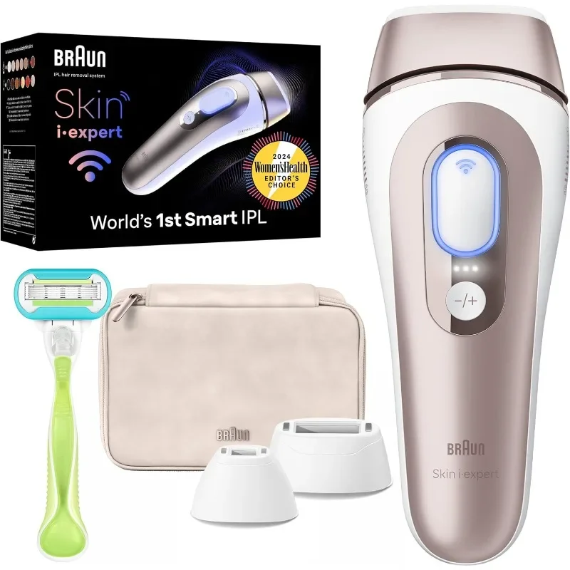 Braun IPL Skin i·expert, at Home Hair Removal, Holiday Gifts for Women and Men with Free App, Vanity Case, Venus Razor