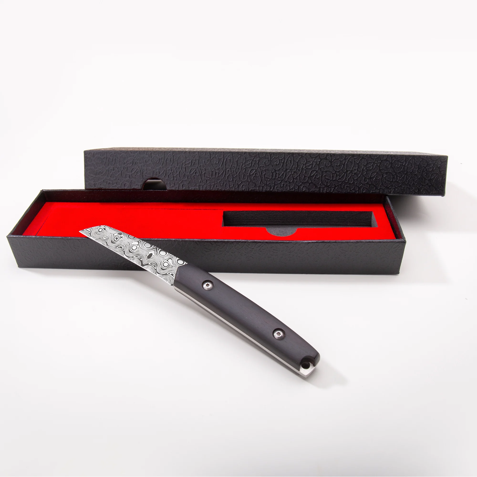 WILDMOK 3.2 Inch 5CR15MOV German Steel Utility Knife, Fruit Vegetable Carving Kitchen Knife with Leather Case