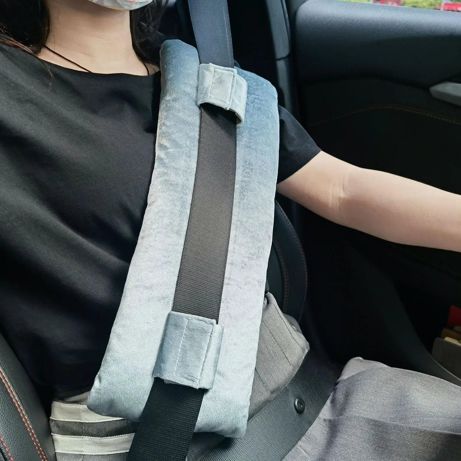 Post‑Surgery Seat Belt Cushion Soft Protective Pillow for Mastectomy C‑Section Hysterectomy Recovery