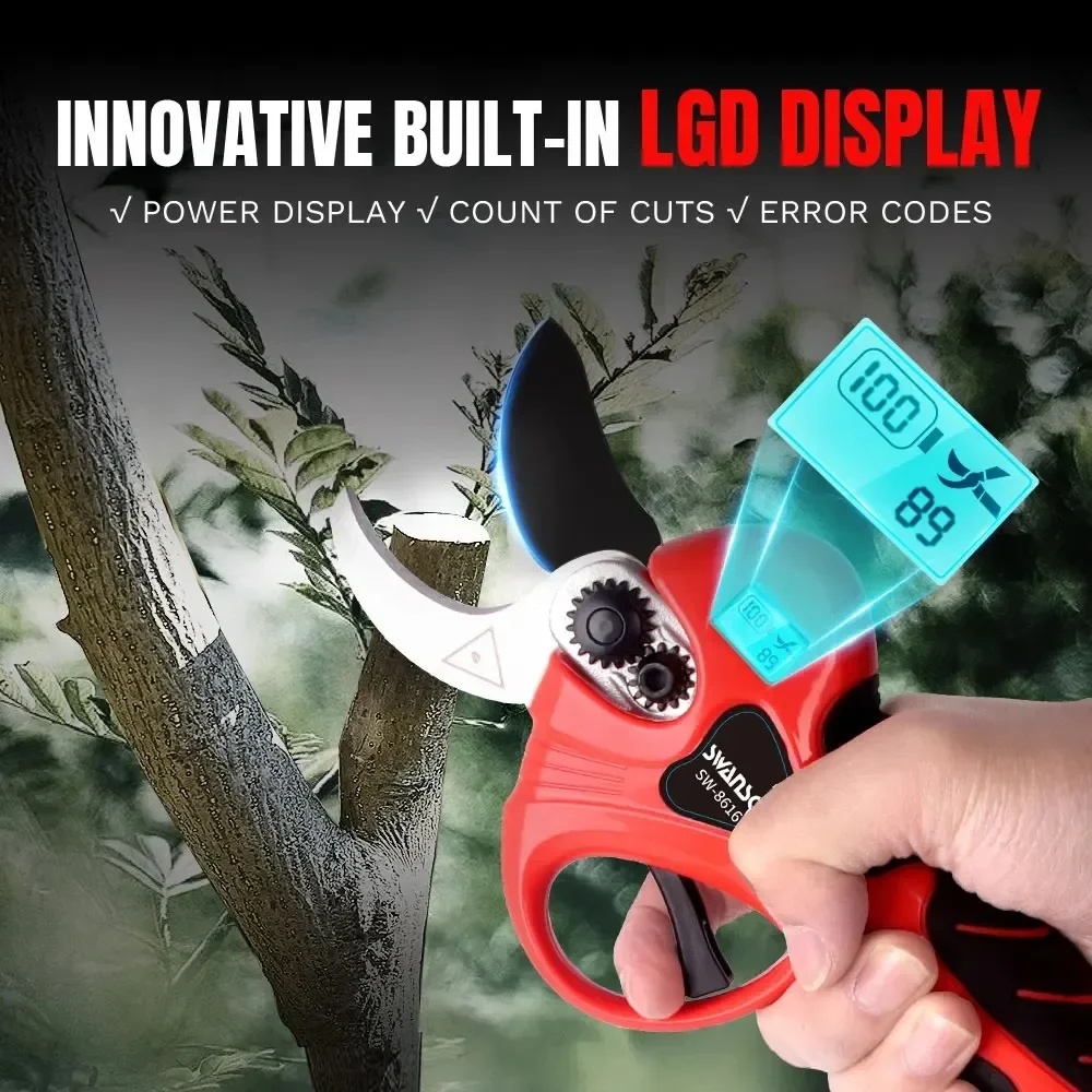 Picture 5: SWANSOFT 36mm Electric Pruning Shears Progressive Cutting With LED Display Gardening Tool For Pruning Vines and Olive Trees 8616