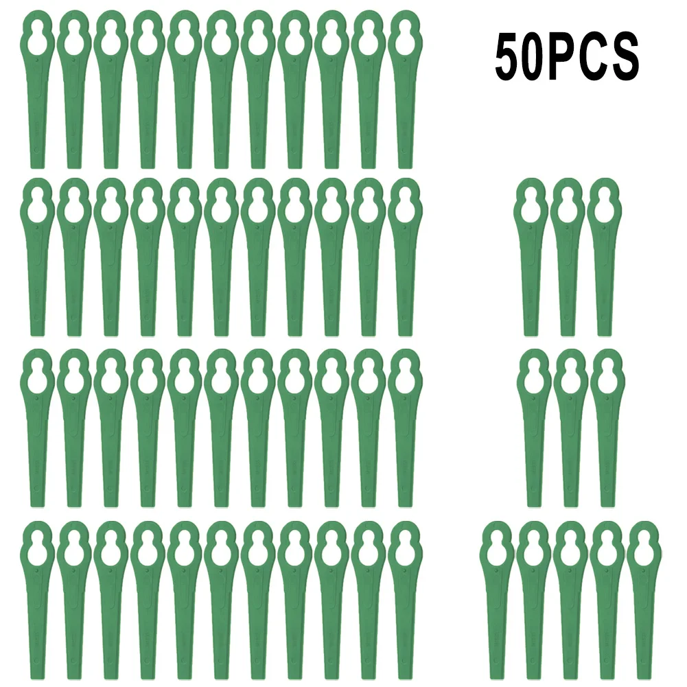 50/100pcs Plastic Blades Green For Florabest FRTA20 A1 Cordless Grass Trimmer Strimmer Parts Garden Power Tool Accessories