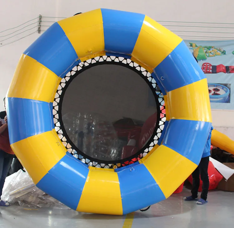 0.9mm pvc trampoline inflatable water float jumping bed inflatable platform water inflatable game