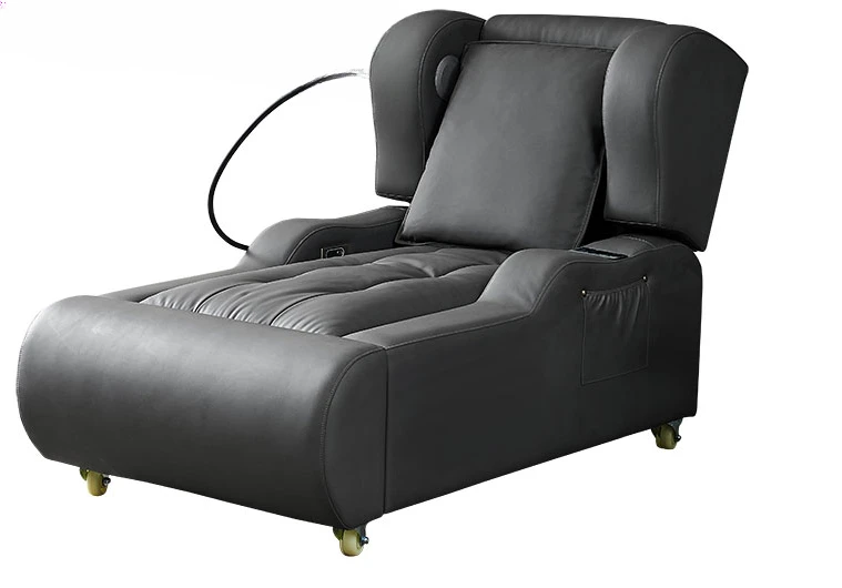 

#Chaise Single Living Room, Massage Function Sofa Bed, Leather Office Lounge, Adjustable Lift Lounger
