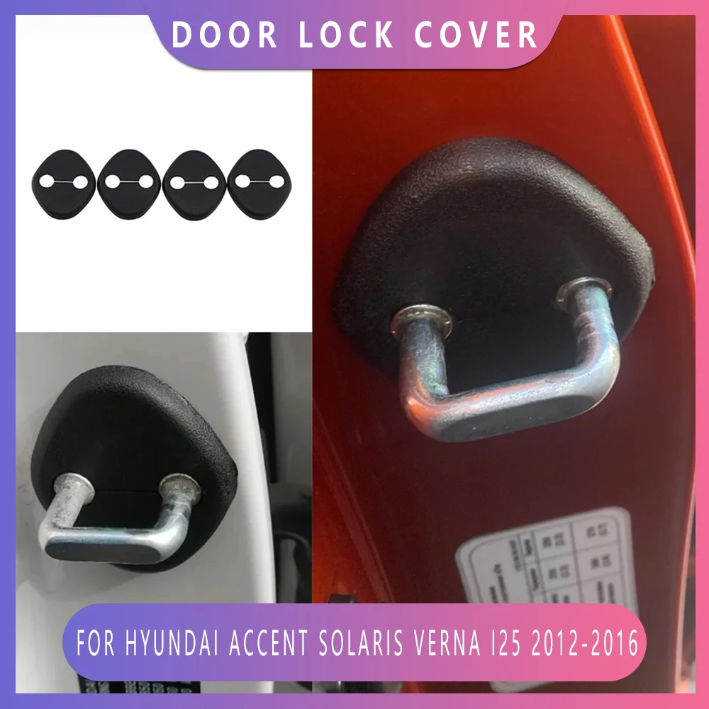 

4pcs Door Lock Cover Trim For Hyundai Accent Solaris Verna I25 2012 2013 2014 2015 2016 Accessories ABS Plastic