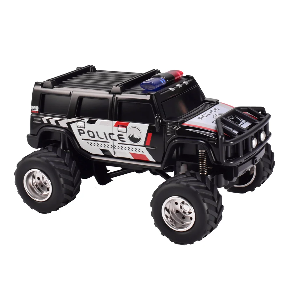 9imod RC Police Car 2.4G APP Control Off Road Truck w Lights Sound Suspension All Terrain Tires w Trailer for Kids view 5