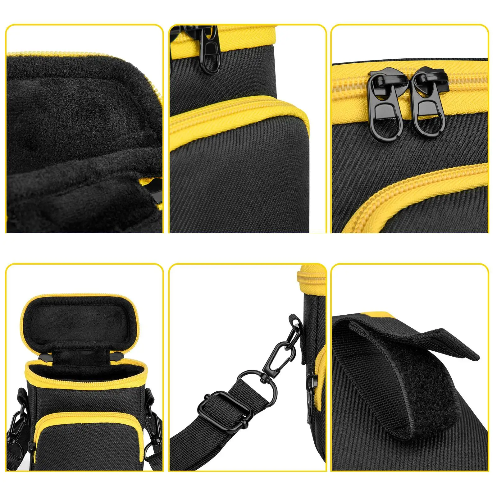 حقيبة حمل حقيبة الكاميرا لملحقات الكابلات من قماش أكسفورد خفيفة الوزن وحزام كتف للكاميرا وجيب مزدوج لـ FZ53 #6