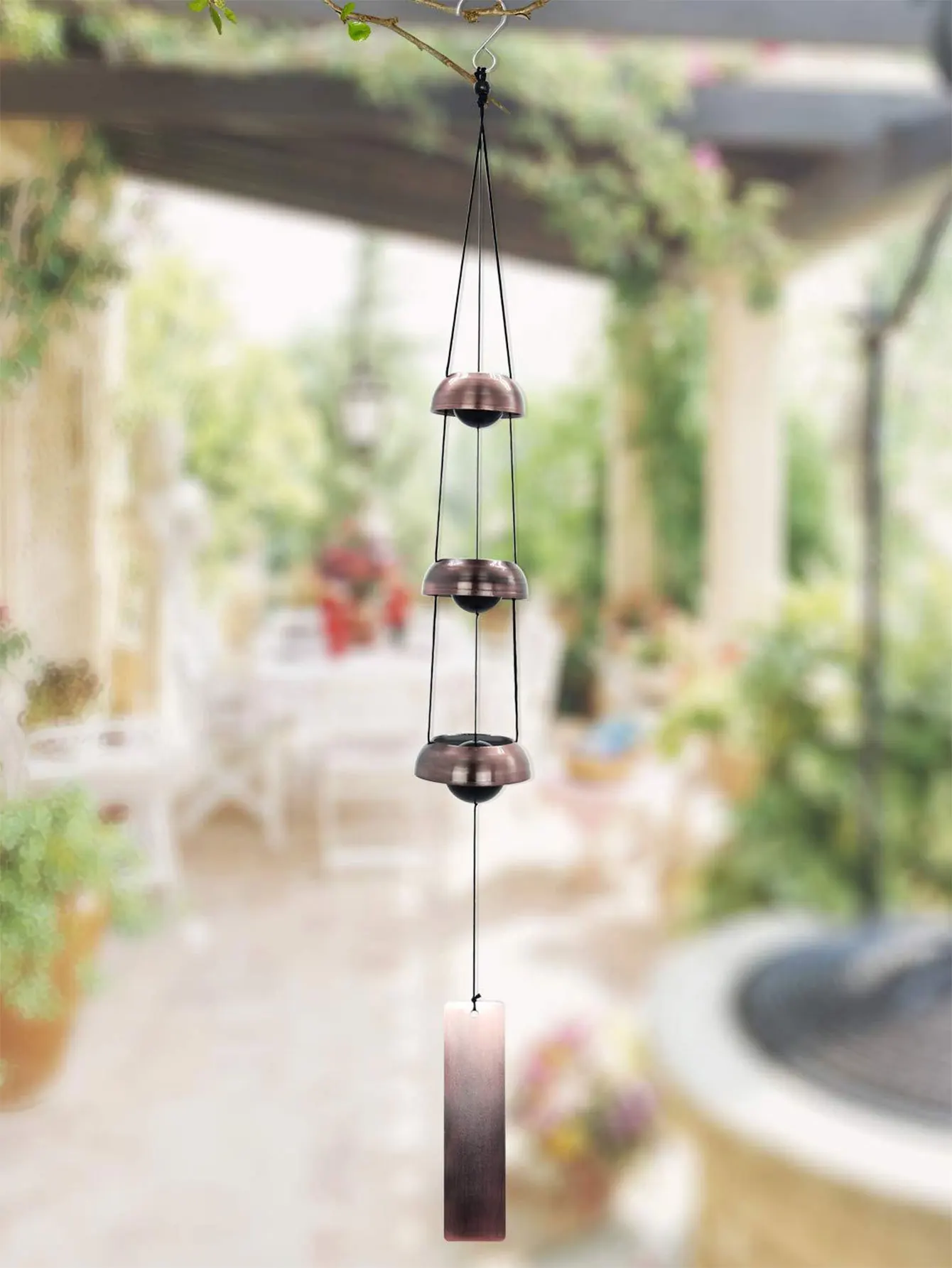 Retro Japanese pagoda wind chimes，metal，Used for interior, balcony, garden and temple decoration, blessing wind chimes