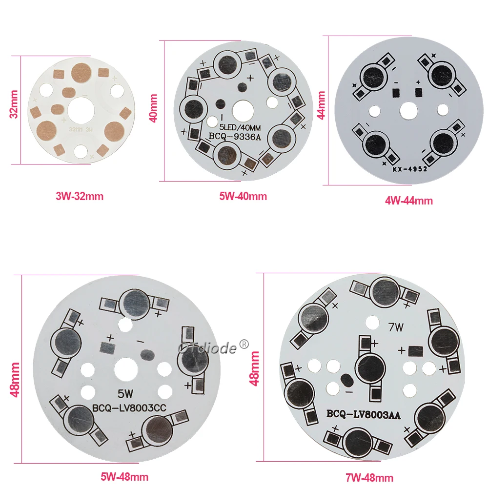 10pcs LED PCB Board Round Aluminum Base Plate High Power Heat Sink3W 4W 5W 7W For Downlight Celling Lamp3X3W 9w12W DIY Accessory