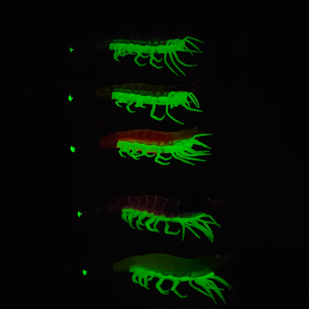 5 قطعة/المجموعة 10.5 سنتيمتر توهج الروبيان الجمبري إغراء المياه المالحة الروبيان الصيد إغراء البحر الصيد الأخطبوط الطعم الحبار الصيد اكسسوارات