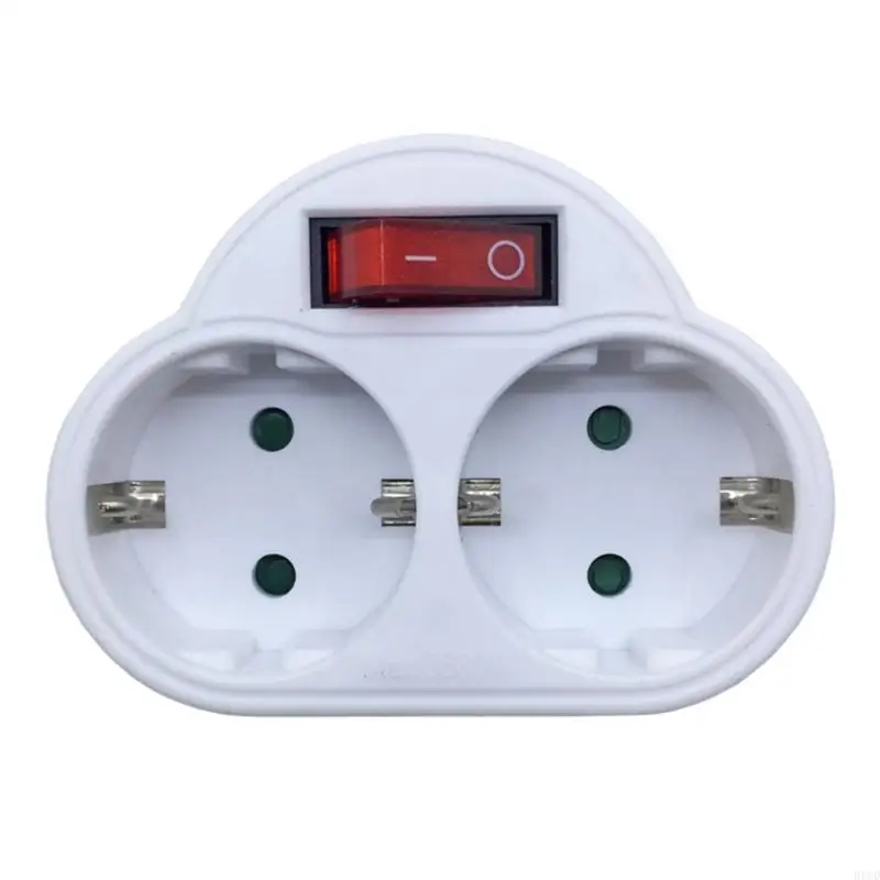 

R1WD Portable European German Conversion Plug Travel Converter Double Socket Design