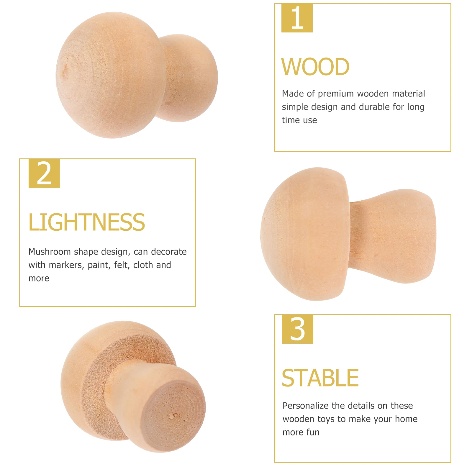 

30 Pcs Wood Mushroom Set Figure s Wooden Mushrooms Simple Painting Figures Unfinished