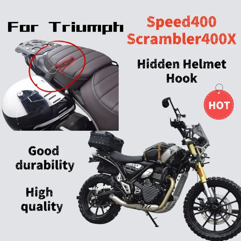 

For Triumph Speed400/Scrambler400X modified accessories Hidden helmet hook Motorcycle dedicated hidden helmet hook
