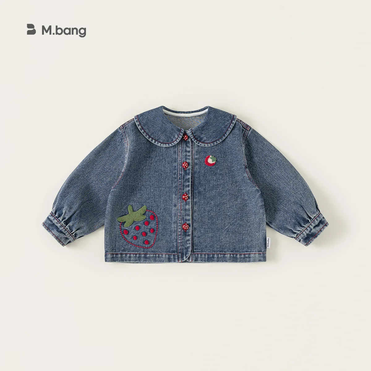 Children's Clothing, Girls' Denim Spring New Products, Collar Cartoon Baby Long Sleeved Clothes, Versatile Children's Jackets