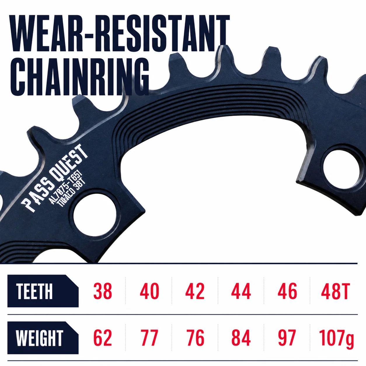 PASS QUEST Narrow Wide Chainrings 110bcd 4 Bolts for Sram Apex 36T 38T 40T 42T 44T 46T 48T 50T 52T Road Bike Aero Chainring