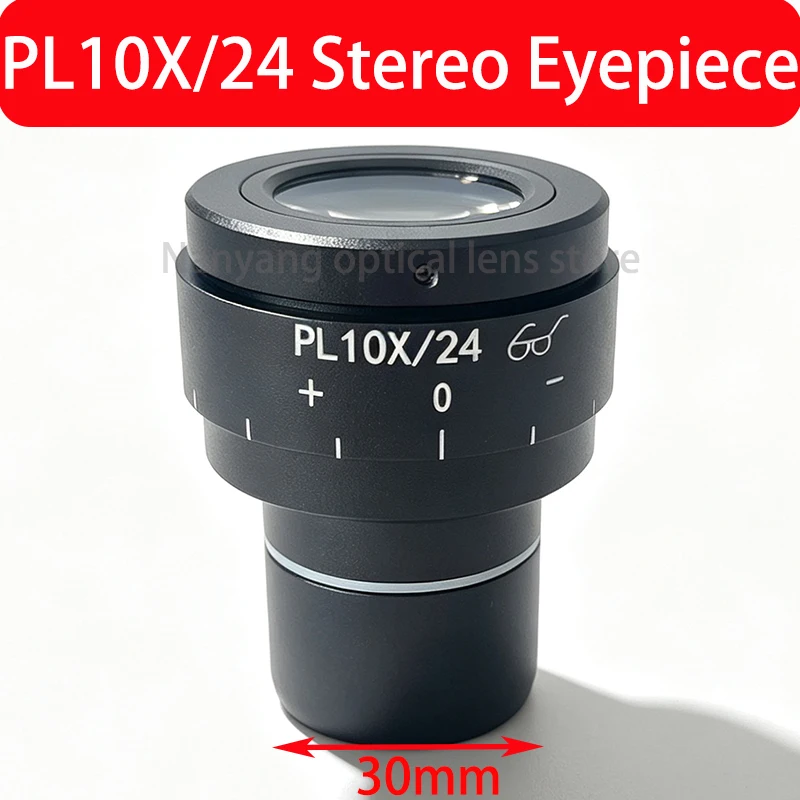 Stereo Microscope PL10X/24 PL10X Wide Angle Eyepiece Diopter Adjustable High Eye Point 30mm For Olympus Nikon Replacement