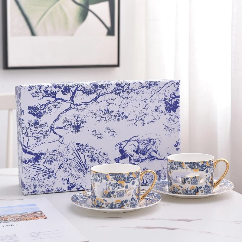 European Light Luxury Hydrangea Tea Set One Pot Two Cups Saucers Afternoon Tea Office Coffee view 3