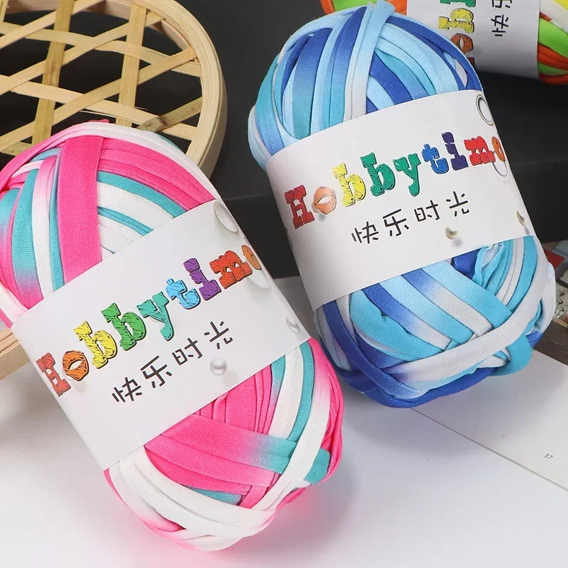 100g/ball Colored Weaving Thread Yarn Soft Polyester Woven Bag Carpet DIY Hand-Knitted Thick Basket Blanket Carpets