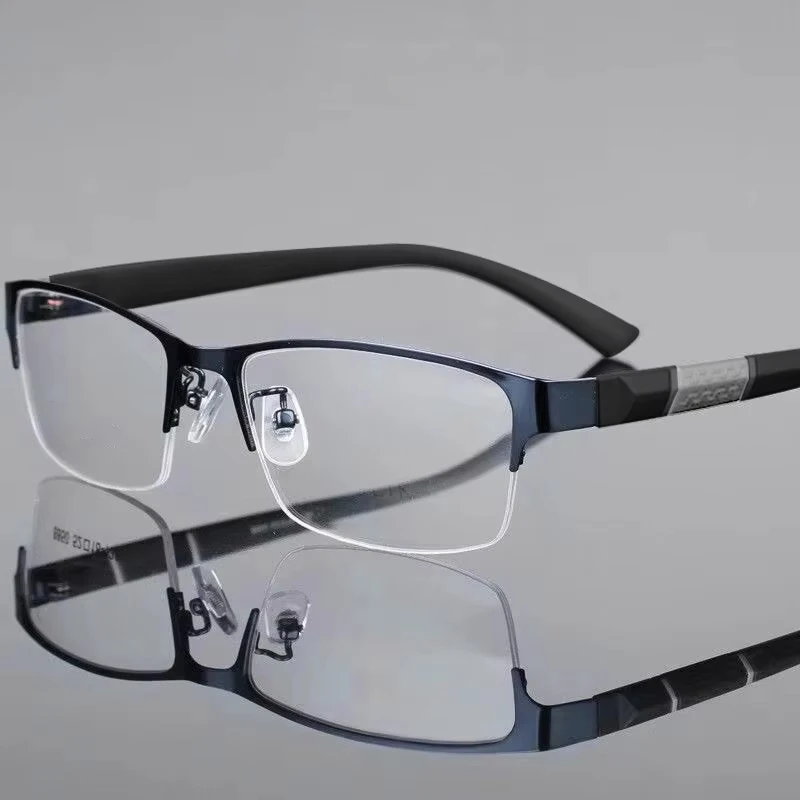 Photo chrome Myopie brille für Geschäfts leute Unisex-Halb rahmen quadrat in der Nähe von Sicht brillen optisches Rezept minus Brillen