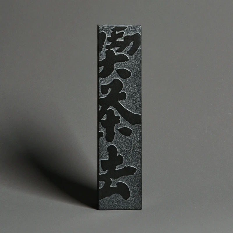 Steinvase 30cm Schwarzer Basalt Handgeschnitzte Zen Chinesische Kalligraphie Minimalistische Blumenvase für Teezeremonie Heim Büro Deko Geschenk – Detail 13