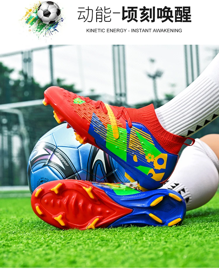 Neue Männer Fußball Schuhe Hochwertige Outdoor Hohe Knöchel Ultraleicht Indoor Fußball Stiefel Nicht-Slip Sport Schuhe Futsal Nicht-Slip – Detail 2