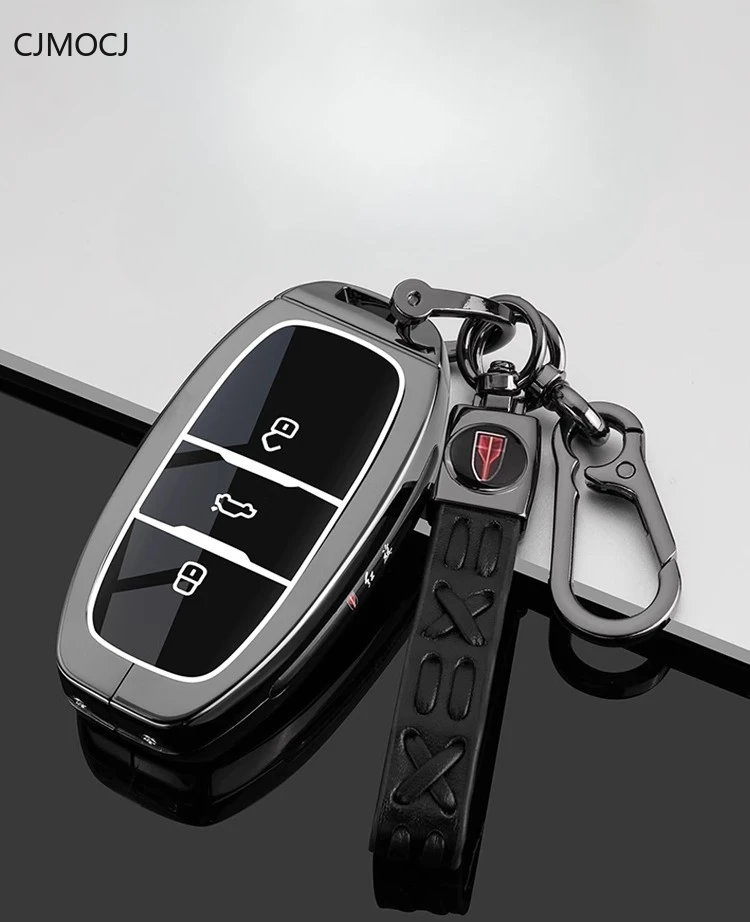 Premium Zinc Alloy Key Cover for 2023-2024 Hongqi E-QM5/PLUS - Luxury Metal Key Fob Case Keybag Keychain