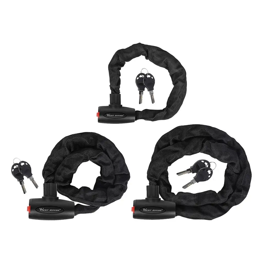 

Folding Bicycle Chain Lock Iron Heavy Duty Secure Padlock Anti Scratch Nylon Sleeve for Motorcycles Gates and Tools