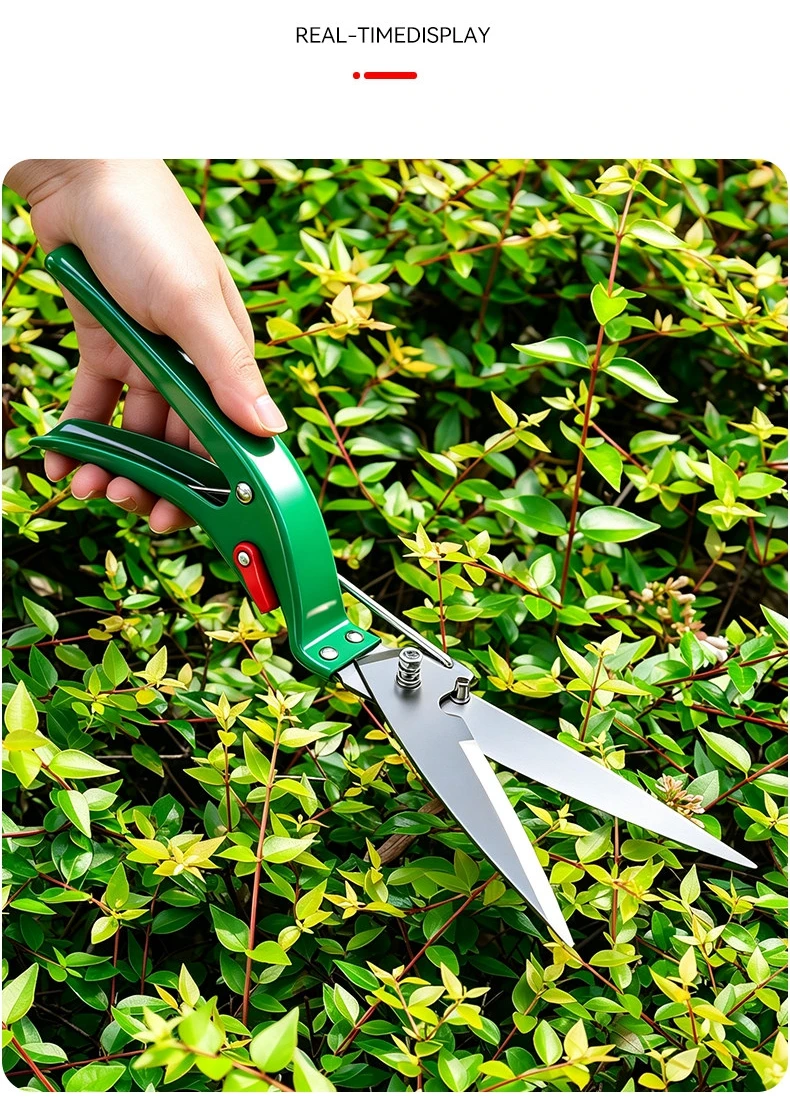 Edelstahlklinge Grasschere, Arbeitsersparnis, Federbelasteter Heckentrimmer, Handgehaltener Rasenmäher für Gartenarbeiten im Hinterhof – Detail 9