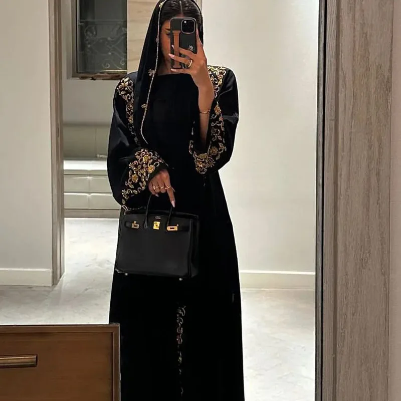 Muslim Women Dresses 3 Piece Sets Scarf Abaya Diamonds Ramadan Morocco Dubai Kaftan Party Vestidos Arab Long Robe Abayas Suits
