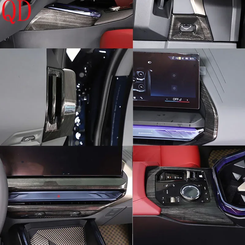 For BMW X3 G45 2025+ ABS Black wood grain Car dashboard center console gear panel decorative cover sticker Car Decoration kit