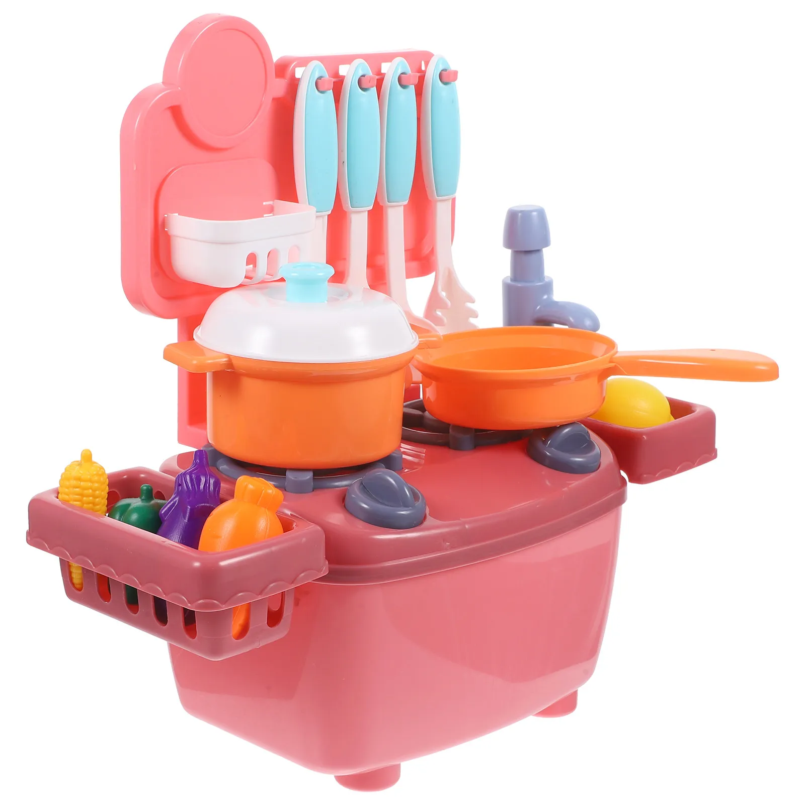 

Набор имитационной розовой кухонной утвари из 24 предметов: игрушечные кухонные принадлежности для ролевых игр, развивающие посуду для игры в дочки-матери, улучшающие гибкость рук и