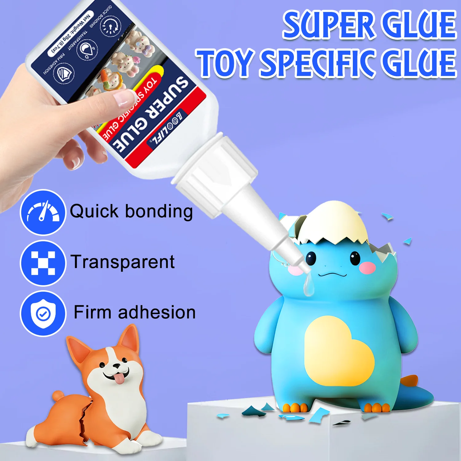 

Toy glueCeramic gluesuper glue, transparent enamel adhesive, suitable for repairing porcelain,pottery and bone china, waterproof