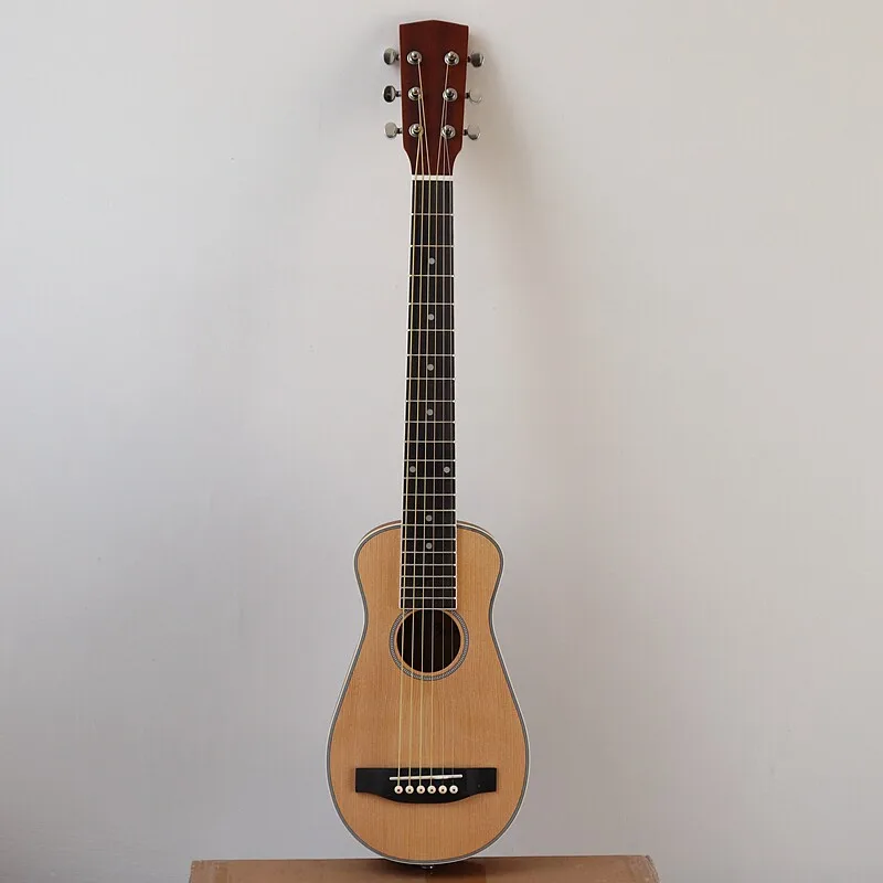 30 Inch Mini Acoustic Guitar 6 String Natural Wood Travel Folk Guitar For Kids Beginners Boys Girls Instrument