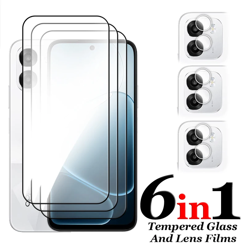 

6in1 For OPPO K14 5G Glass For OPPO K14x K14 Tempered Glass 2.5D Full Cover Screen Protector For OPPO K14 K14x Lens Film