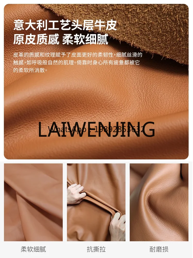 XTC8Retro Leather Bed Antique Style Oil Wax Light Luxury Master Bedroom First Layer Cowhide Double Storage Leather Bed