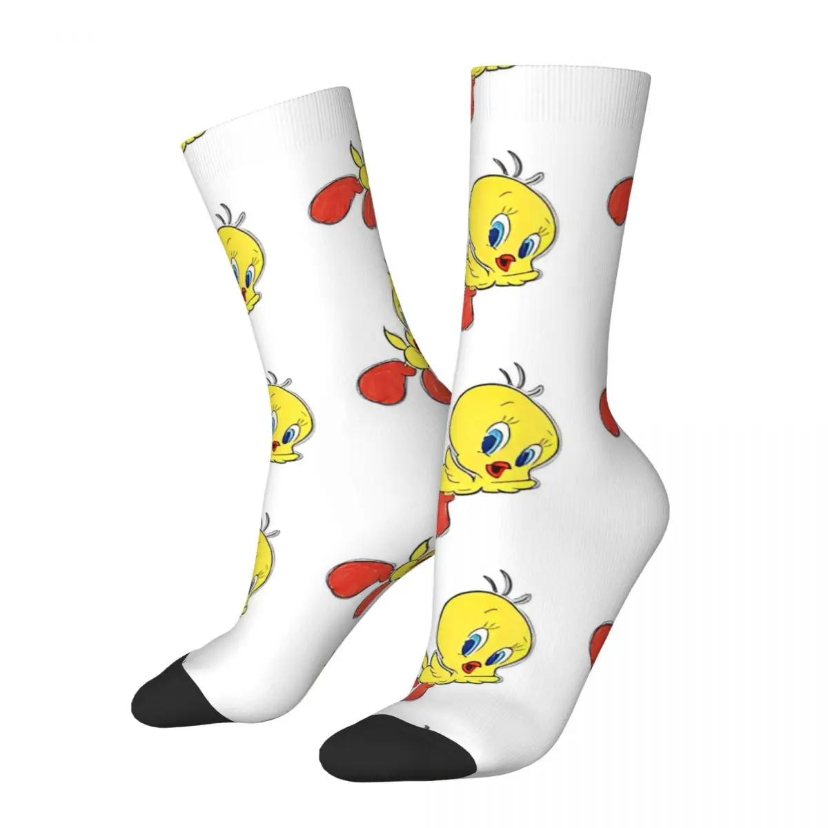 Winter Warm Harajuku Women Men Tweety Yellow Bird Cartoon Socks Cute Happy Breathable Yoga Socks