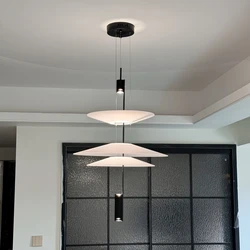 Postmodern LED Pendant Lamp Flying Saucer Indoor Decor Acrylic Chandelier Dining Table Bar Living Room Kitchen UFO Hanging Light