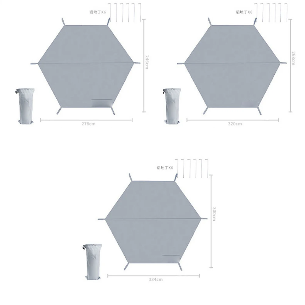 Imagem -02 - Impermeável Hexagonal Tent Tarp com Pregos à Terra Pano à Terra Mat para Camping Caminhadas Piquenique Mochila