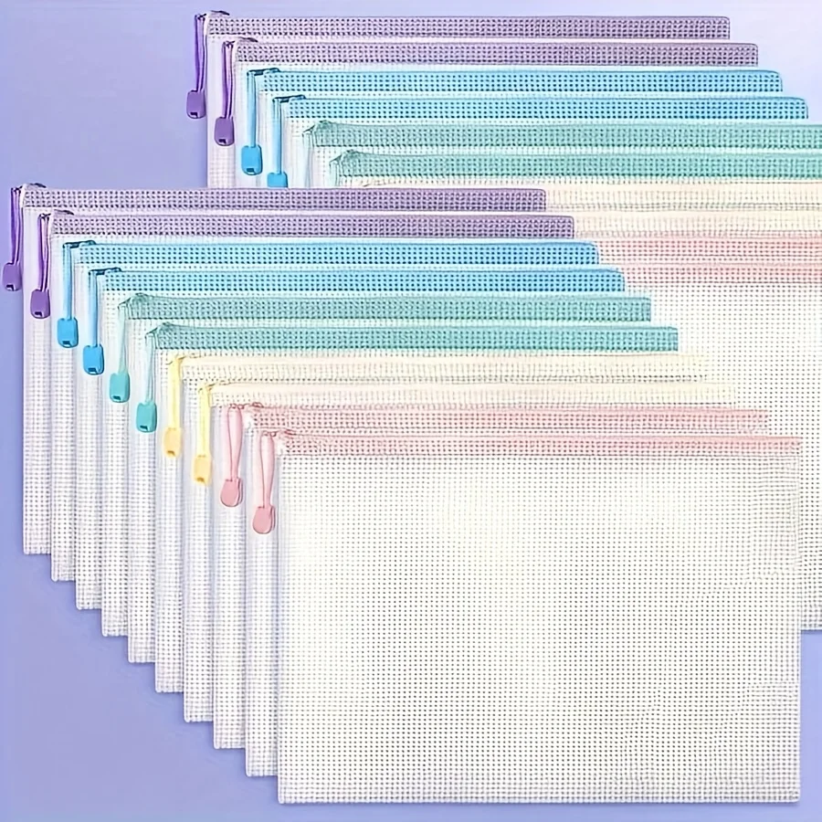 

5 или 10 шт. сетчатые сумки на молнии из ПВХ формата А4 — прочные органайзеры для офисных принадлежностей, подходят для хранения документов, путешествий, школы