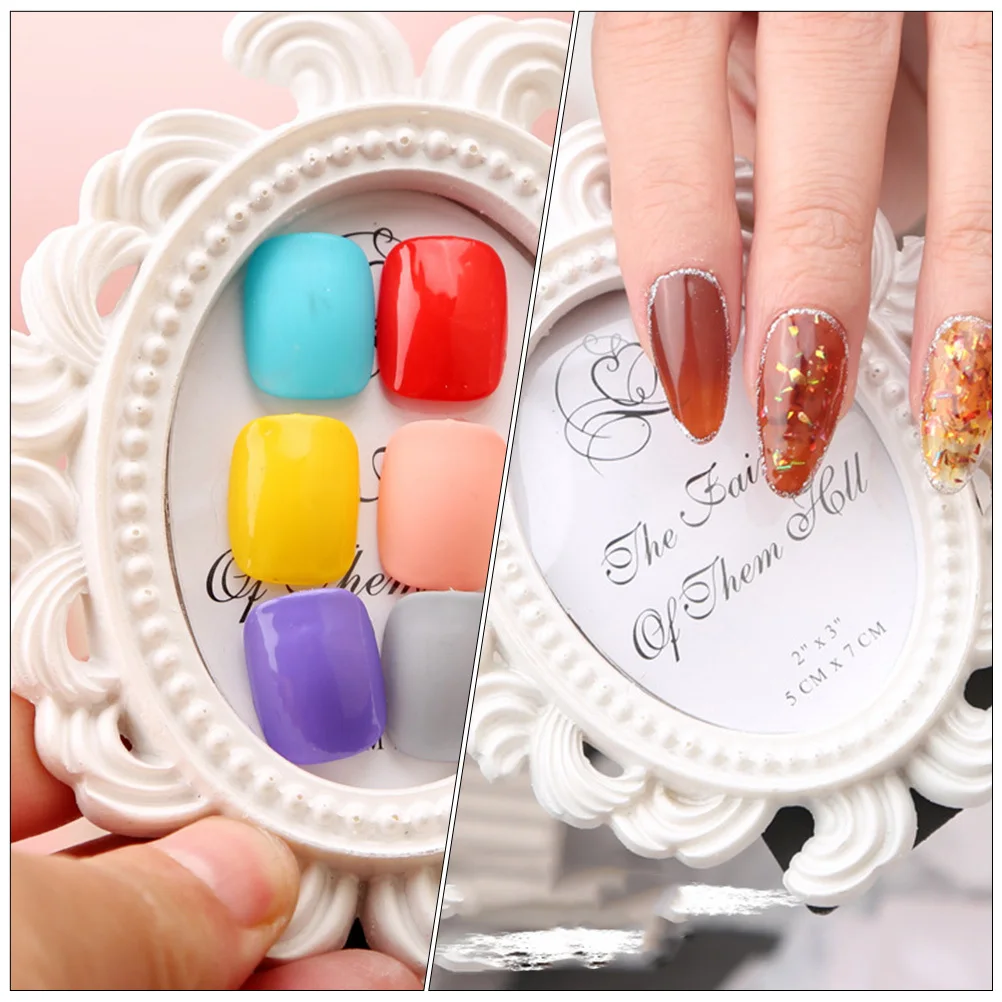 

Exquisite Nail Art Display Frame European Vintage Design Manicure Tip Organizer Compact Decorative Holder for DIY Nail Studio