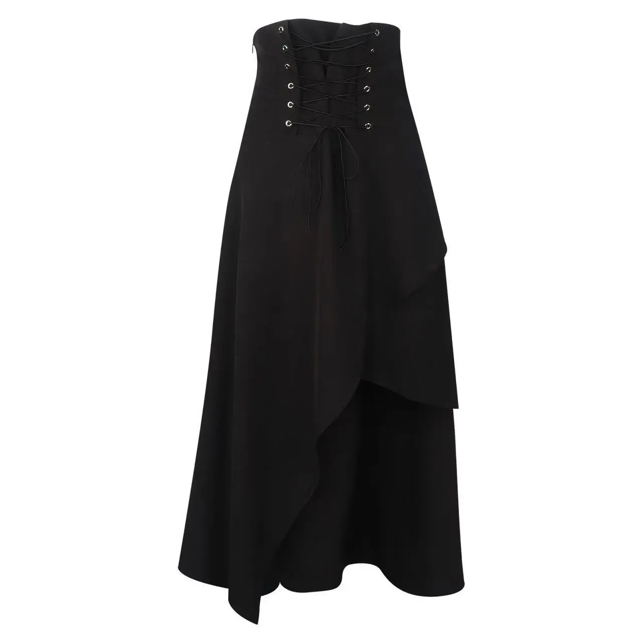 European and American popular autumn and winter solid color irregular cos high waist half body long skirt for women