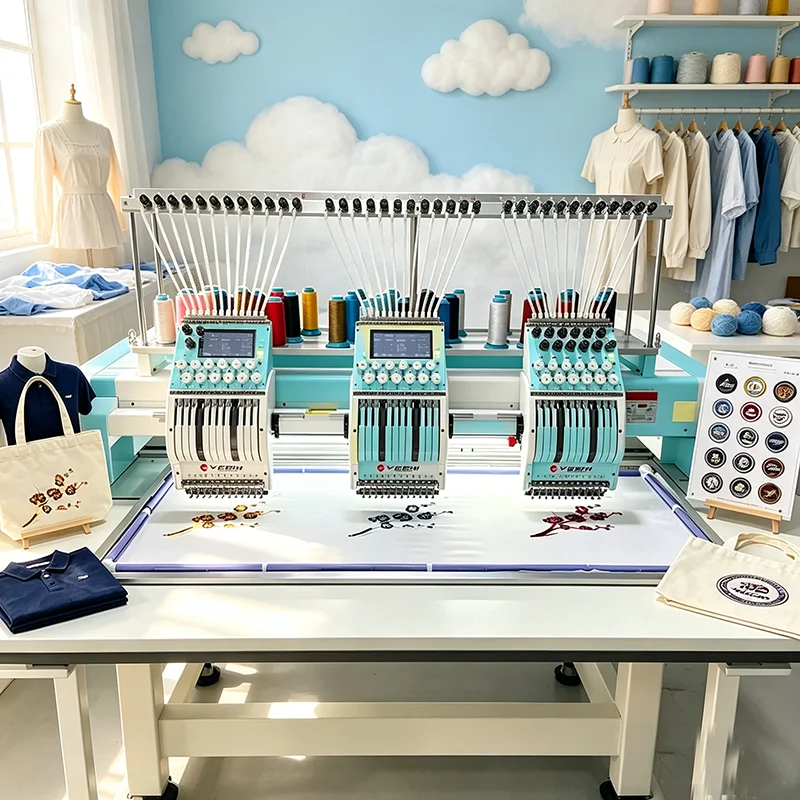 High Speed Multi Head Embroidery Machine Stable Running for Textile Processing Plant