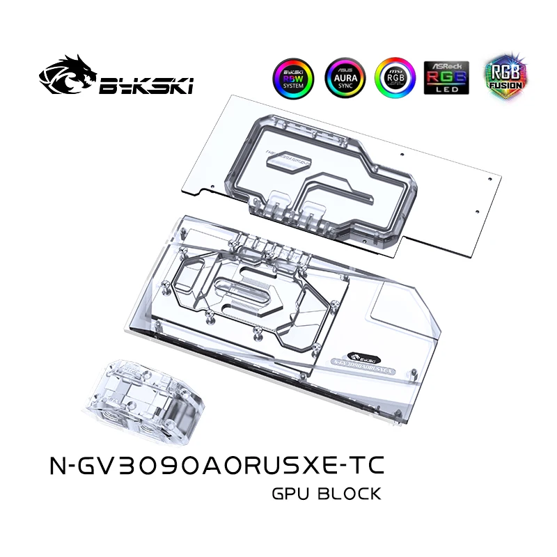 Bykski N-GV3090AORUSXE-TC,Active Cooling GPU Backplate Block for GiGabyte AORUS RTX3080 3090 XTREME,VRAM Heat Sink Water Cooler